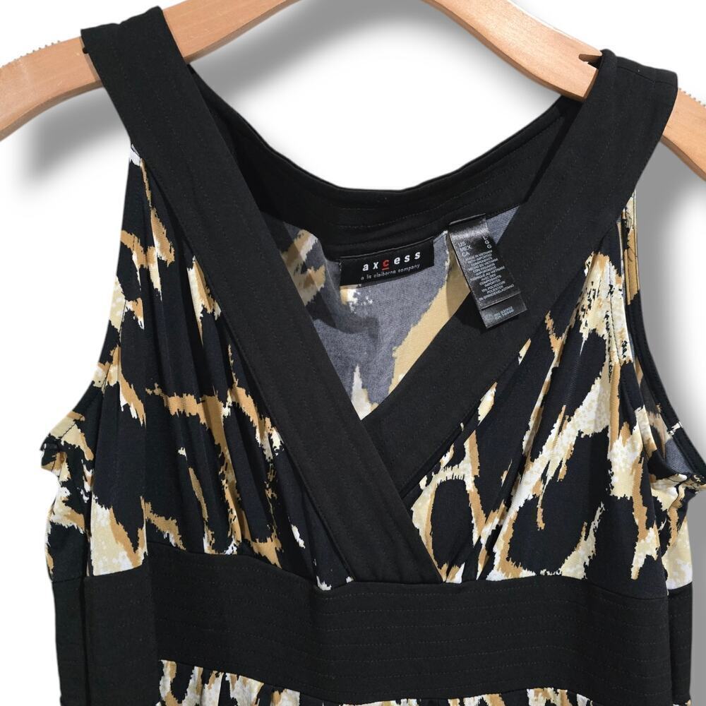 Axcess by Liz Claiborne Women’s Animal Print Sleeveless Empire Waist Dress Large - Picture 2 of 8